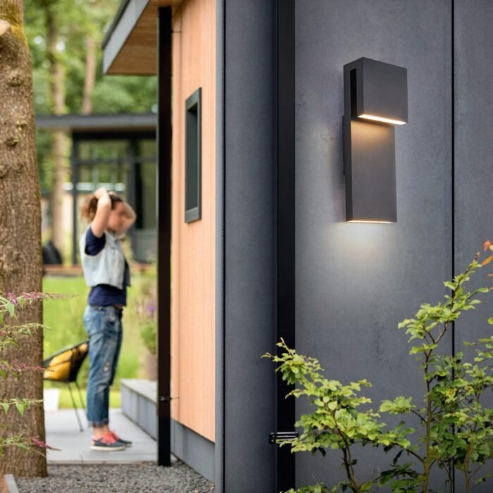 Modern LED Outdoor Wall Sconce 3000K 17W Integrated LED Outdoor Wall Mount,Anti Rust Textured Black Suit for Wet Locations and Easily Installed in Any Direction.Bulb Included. - Image 3