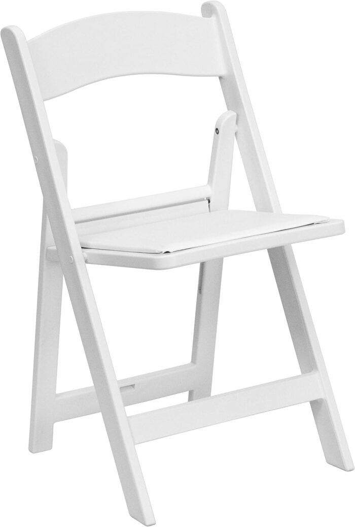 Flash Furniture Hercules Series Folding Chair - White Resin - Set of 4 800LB Weight Capacity Comfortable Event Chair - Light Weight Folding Chair - Image 9