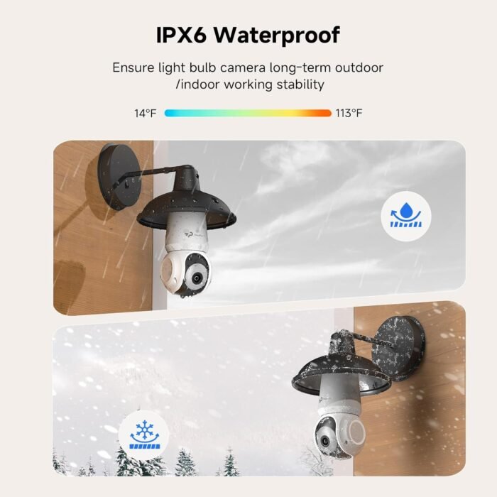 2K Light Bulb Security Cameras Wireless Outdoor, 5G&2.4G WiFi Cameras for Home Security Outside Indoor, IPX6 Waterproof, 360° Motion Tracking and Human Detection, Security Camera Outdoor-White - Image 4
