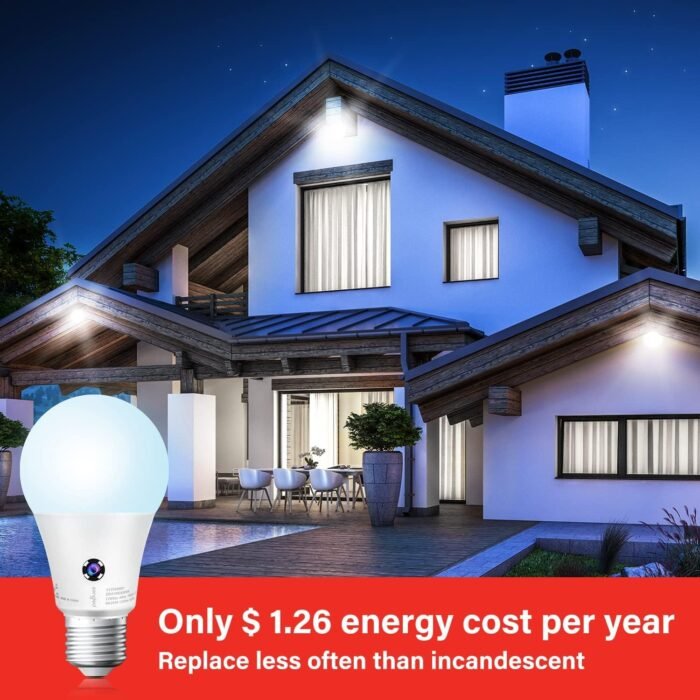 Sengled Dusk to Dawn LED Outdoor Light Bulb, 75 Watt Equivalent, 1200 Lumens, 5000K Daylight LED Light Bulb, Automatic On/Off Sensor Light Bulb for Porch Garage Lighting, 3 Pack - Image 5