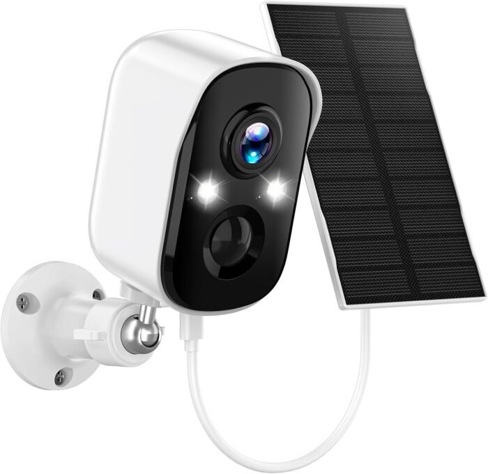 Security Cameras Wireless Outdoor, 2K Solar Cameras for Home Security Wireless, Color Night Vision, PIR Motion Detection, IP66 Waterproof, Cloud Storage/SD Card, Instant Alerts, 2.4GHz WiFi