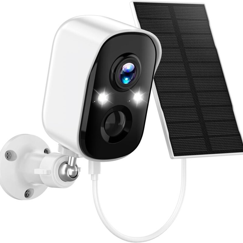 Security Cameras Wireless Outdoor, 2K Solar Cameras for Home Security Wireless, Color Night Vision, PIR Motion Detection, IP66 Waterproof, Cloud Storage/SD Card, Instant Alerts, 2.4GHz WiFi