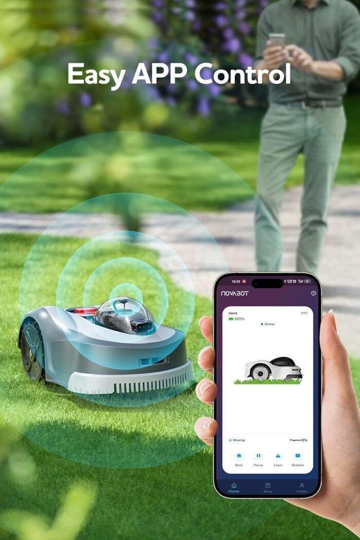 N2000 Robot Lawn Mower Perimeter Wire Free RTK,TOF,Vision Robotic Lawnmower 1.5 Acres,AI-Assisted Mapping,Virtual Boundary,Multi-Zone Management,APP Control,Cut Height 0.8"-3.5",Anti-Theft - Image 6