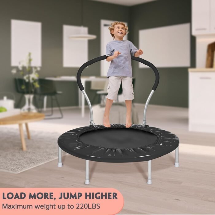 36Inch Kids Trampoline for Toddlers with Handle, Indoor Mini Trampoline for Kids, Small Rebounder Trampoline, Adult Fitness Trampoline for Indoor and Outdoor Use - Image 6