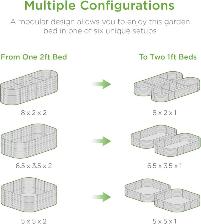 Best Choice Products 8x2x2ft Metal Raised Garden Bed, Oval Outdoor Deep Root Planter Box for Vegetables, Herbs w/ 4 Support Bars, 215 Gal Capacity - Sage Green - Image 3