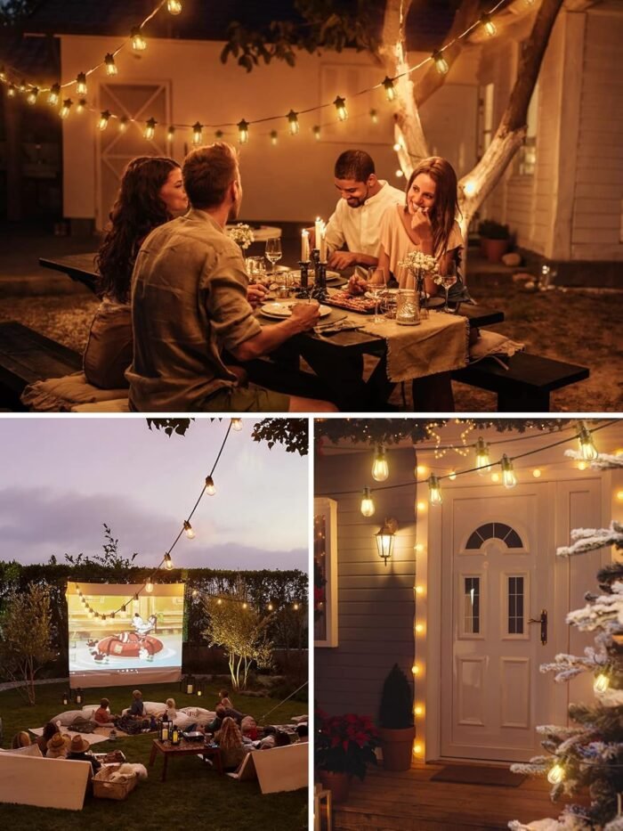 addlon 50FT LED Outdoor String Lights with Edison Shatterproof Bulbs, Weatherproof Strand, Commercial Grade Patio Lights, Decorative for Garden or Patio, Black - Image 7