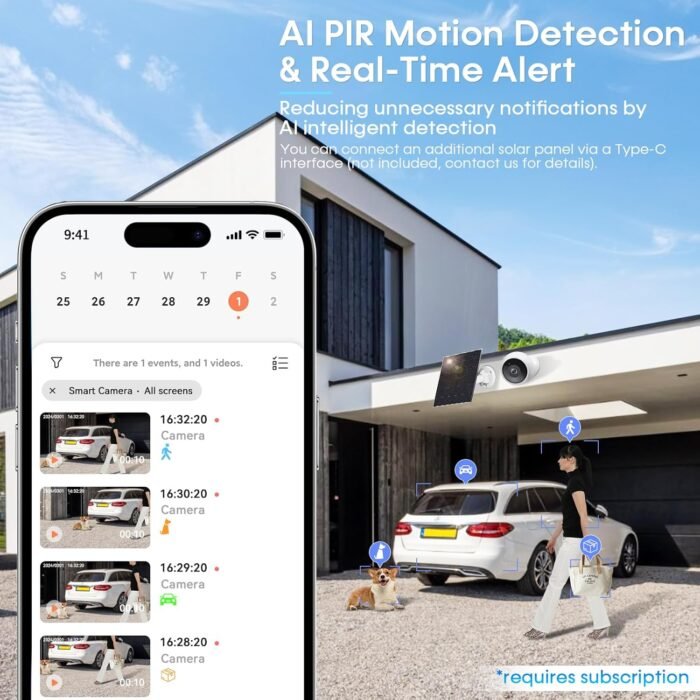 AMTIFO Security Cameras Wireless Outdoor Magnetic: Install-Free Smart Indoor 2K WiFi - Long Battery Life Powered Outdoor Camera Wireless with AI Motion Detection - Image 5