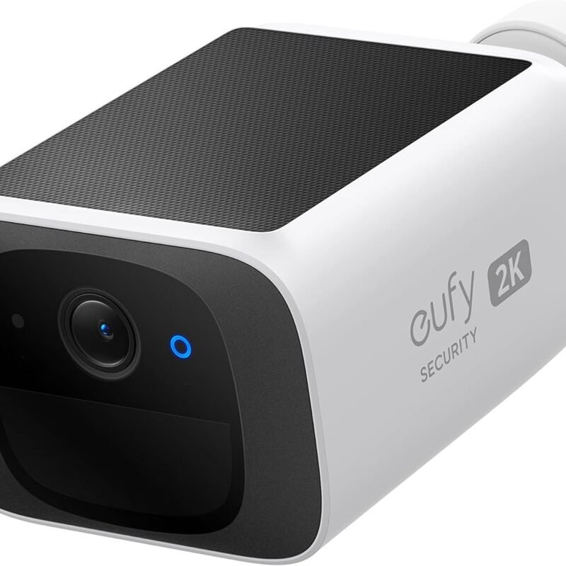 eufy Security SoloCam S220, Solar Security Camera, Wireless Security Camera Outdoor, 2K Resolution, Continuous Power, No Monthly Fee, HomeBase 3 Compatible, 2.4 GHz Wi-Fi, for Outdoor Surveillance