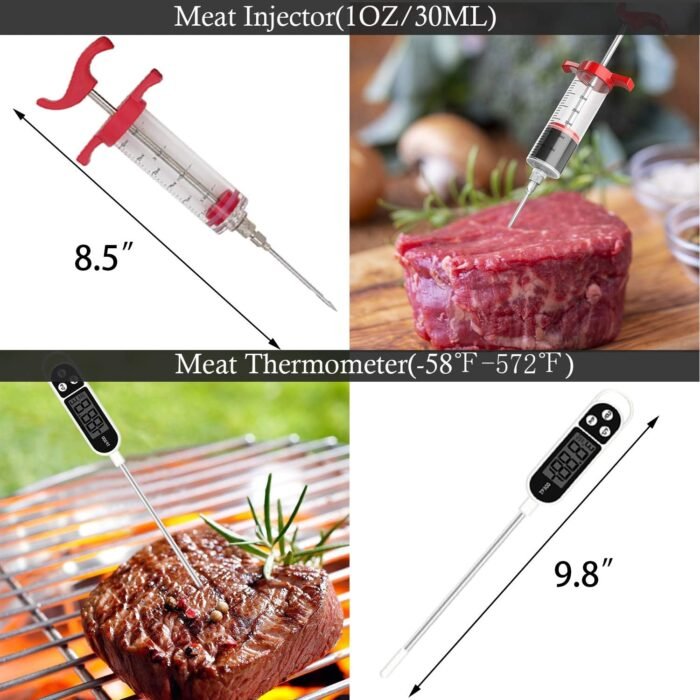 ROMANTICIST 26pcs Grilling Accessories Kit for Men Women, Stainless Steel Heavy Duty BBQ Tools with Glove and Corkscrew, Grill Utensils Set in Portable Canvas Bag for Outdoor,Camping,Backyard,Brown - Image 4