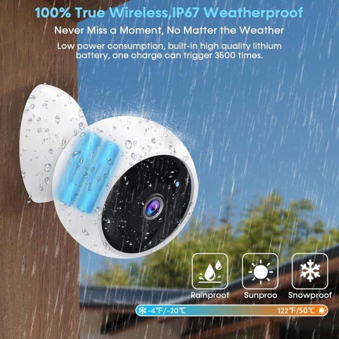 AMTIFO Security Cameras Wireless Outdoor Magnetic: Install-Free Smart Indoor 2K WiFi - Long Battery Life Powered Outdoor Camera Wireless with AI Motion Detection - Image 8