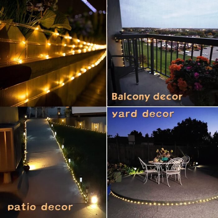 Solar Rope Light Waterproof IP65 39FT 100LEDs Outdoor LED ‎Solar Outdoor Lights for Party Garden Yard Home Wedding Christmas Halloween Holiday Tree Decoration Lighting - Image 6
