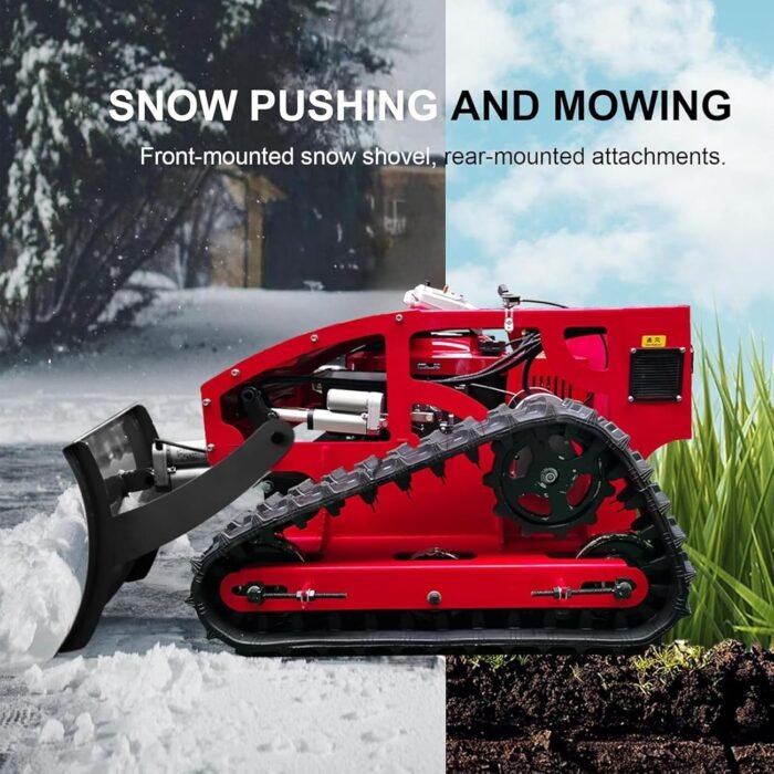Remote Control Lawn Mower with Snow Shovel | Adjustable Cutting Height Robotic Lawn Mower | 21in Cutting Width Zero Turn Mower Machine for Road Garden Snow Removal - Image 4