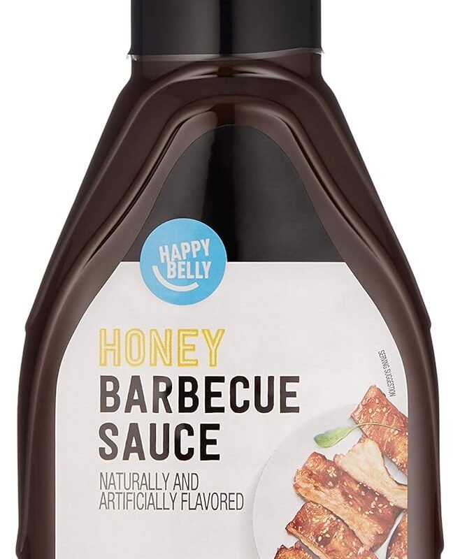 Amazon Brand - Happy Belly Honey BBQ Sauce, Brown, 18 oz, 1.12 pound (Pack of 1)