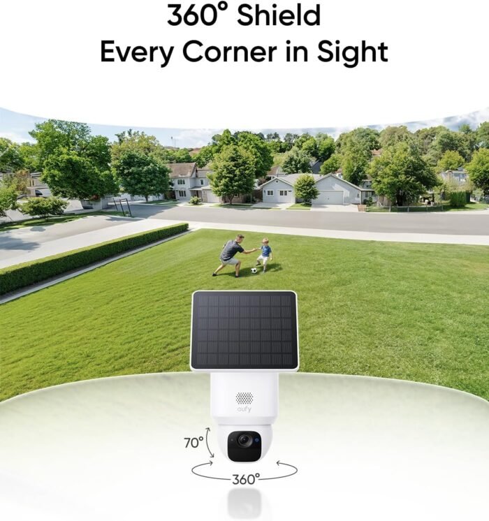 eufy Security SoloCam E30, Security Cameras Wireless Outdoor, Solar Camera Outdoor Wireless, 360° Pan, AI Tracking, 2K Clarity, HomeBase S380 Compatible, No Monthly Fee - Image 2