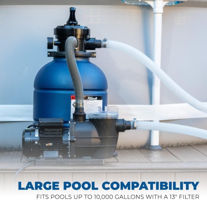 XtremepowerUS 13" Sand Filter 3/4HP Pool Pump 2400GPH High-Flow Above Ground Pool Set with Stand - Image 2