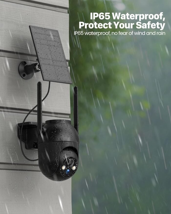 Security Cameras Wireless Outdoor: Solar Cameras for Home Security Battery Wifi Cameras Outside Surveillance Camera PTZ 360° CCTV Camera System with Color Night Vision Motion Sensor Alarm(Not 5G Wifi) - Image 8