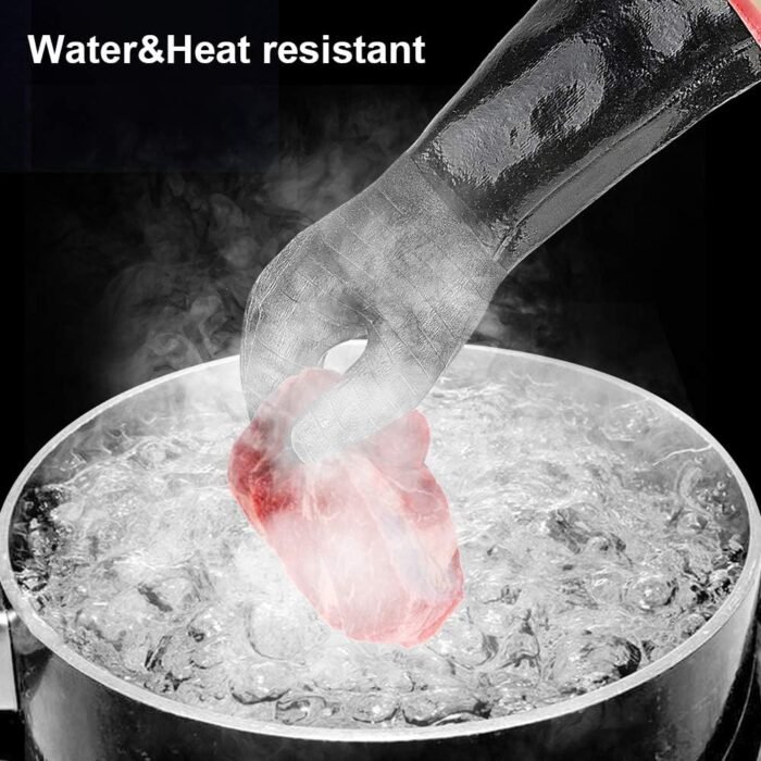 932°F Extreme Heat Resistant Gloves for Grill BBQ,Aillary Waterproof Long Sleeve Pit Grill Gloves for Fryer, Baking, Oven,Smoker,Fireproof, Oil Resistant Neoprene Coating（14-Inch ） - Image 4