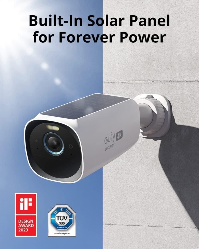 eufy Security eufyCam S330 (eufyCam 3) 4-Cam Kit, Security Camera Outdoor Wireless, 4K with Integrated Solar Panel, Face Recognition AI, Expandable Local Storage, Spotlight, No Monthly Fee - Image 2