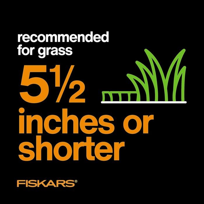 Fiskars Push Reel Lawn Mower, StaySharp, Self-Propelled Manual Eco-Friendly Cordless Grass Trimmer, 17" Cut Width - Image 8