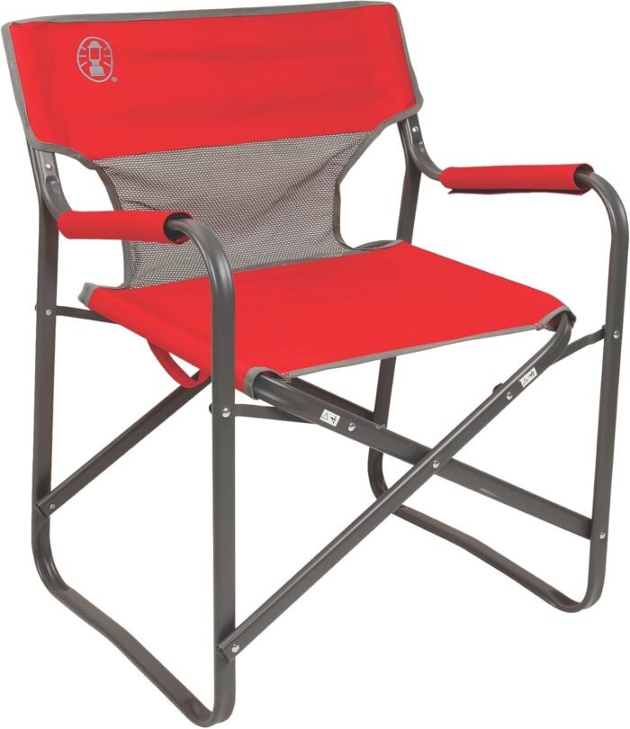 Coleman Outpost Breeze Portable Chair, Portable Outdoor Chair with Cooling Mesh Back & Carry Handle, Supports up to 300lbs, Great for Sports, Tailgates, Campsite, Patio, Concert, & More