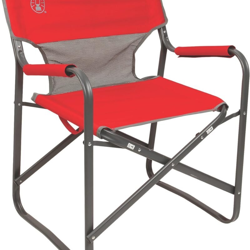 Coleman Outpost Breeze Portable Chair, Portable Outdoor Chair with Cooling Mesh Back & Carry Handle, Supports up to 300lbs, Great for Sports, Tailgates, Campsite, Patio, Concert, & More