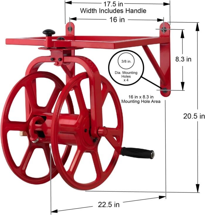 Liberty GARDEN 713 Revolution Multi-Directional Garden Hose Reel, Red - Image 6