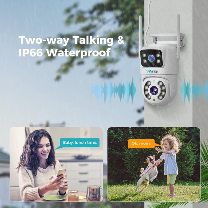 SOVMIKU 6MP PTZ Dual Lens Security Camera Outdoor, Wired Plug-in | Wireless 2.4G WiFi Camera, 360° View, Auto Tracking, Human Detection, Light Alarm, Color Night Vision, 24/7 Record,Two-Way Talk - Image 7