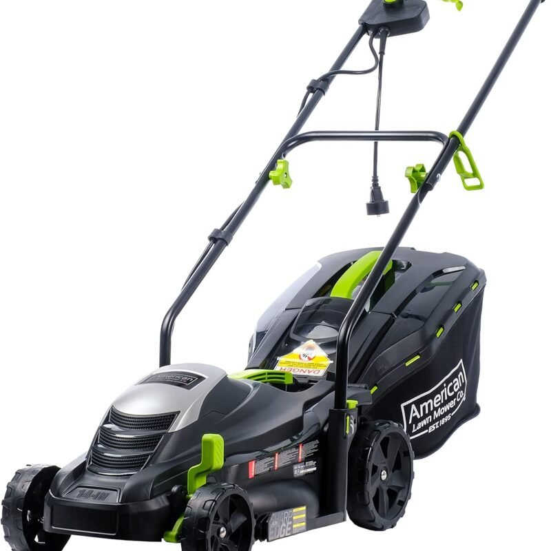 American Lawn Mower Company 50514 14" 11-Amp Corded Electric Lawn Mower, Black