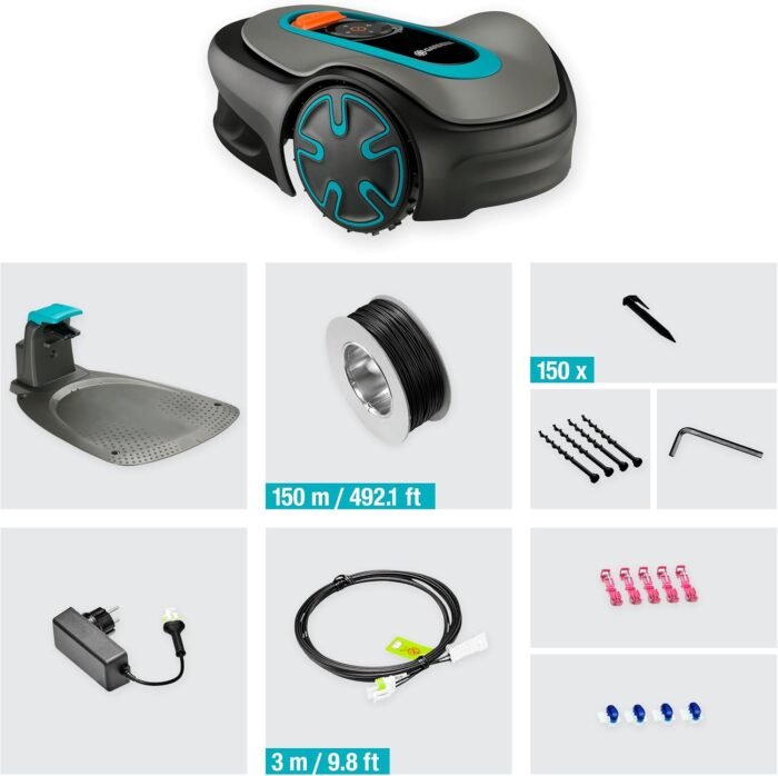 GARDENA 15201-20 SILENO Minimo - Automatic Robotic Lawn Mower with Bluetooth app, Boundary Wire - for lawns up to 2700 Sq Ft, Made in Europe, Grey - Image 5