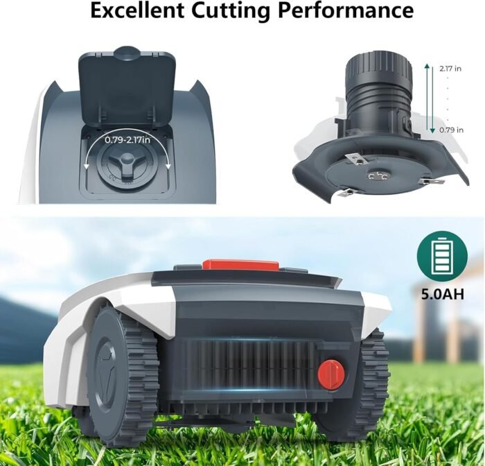Fully Automatic Lawn Mower, Garden Lawn Mower, Lawn Robot, Path Planning, Weatherproof, Safety Protection Device, Automatic Charging, for Lawn/Garden,Grey - Image 3