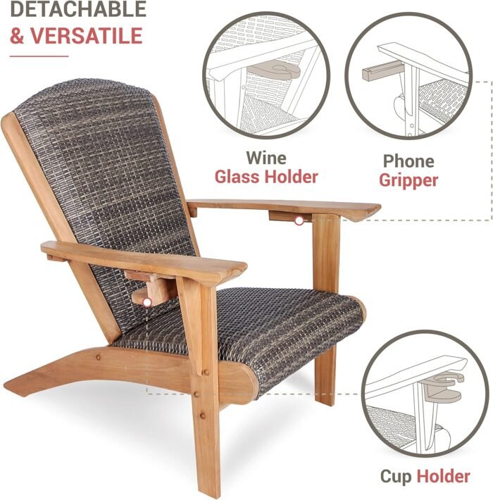 Cambridge Casual Auburn Padded Upholstered Outdoor Adirondack Chair - Image 7