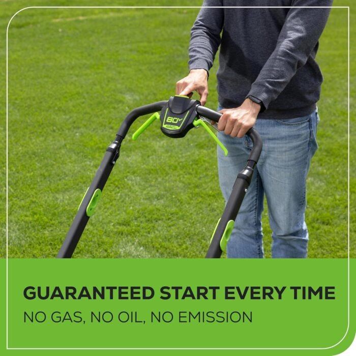Greenworks 80V 25" Brushless Cordless (Self-Propelled) Dual Blade Lawn Mower (LED Headlight + Aluminum Handles), 4.0Ah Battery and Rapid Charger Included - Image 5