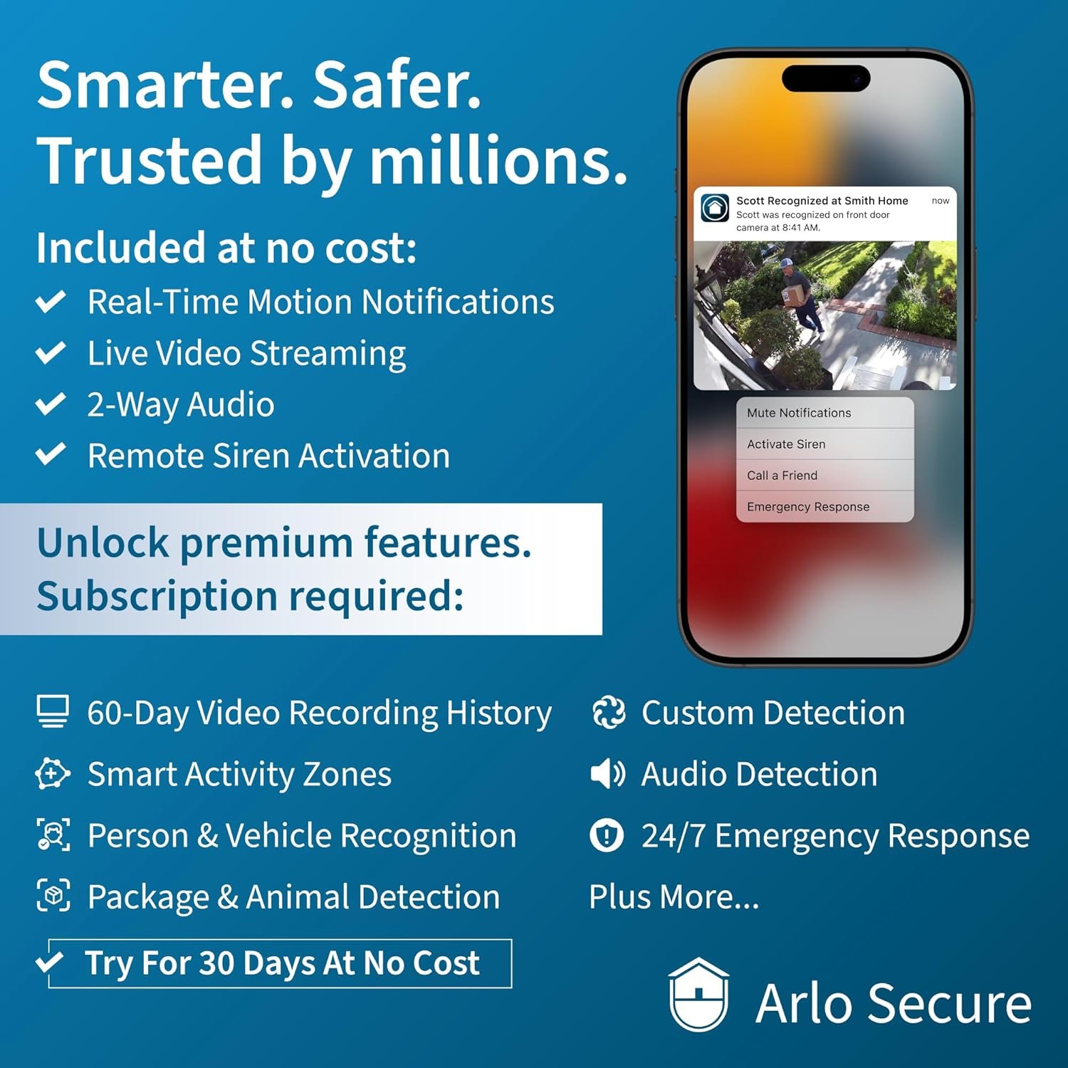 Arlo Essential Security Camera 2K | Indoor - Outdoor | 2nd Gen | Wireless with Spotlight, 2-Way Audio, Color Night Vision, Live Stream, Motion Activation, Real Time Notifications - White, 3 Cameras - Image 5