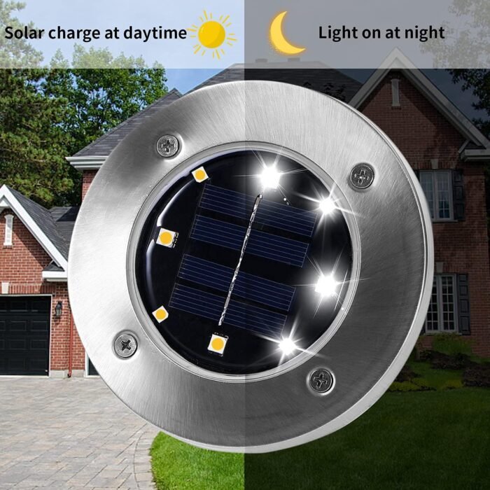 INCX Solar Lights for Outside,12 Pack Solar Lights Outdoor Waterproof, Solar Garden Lights Landscape Lighting for Patio Pathway Lawn Yard Deck Driveway Walkway, Cold White - Image 4