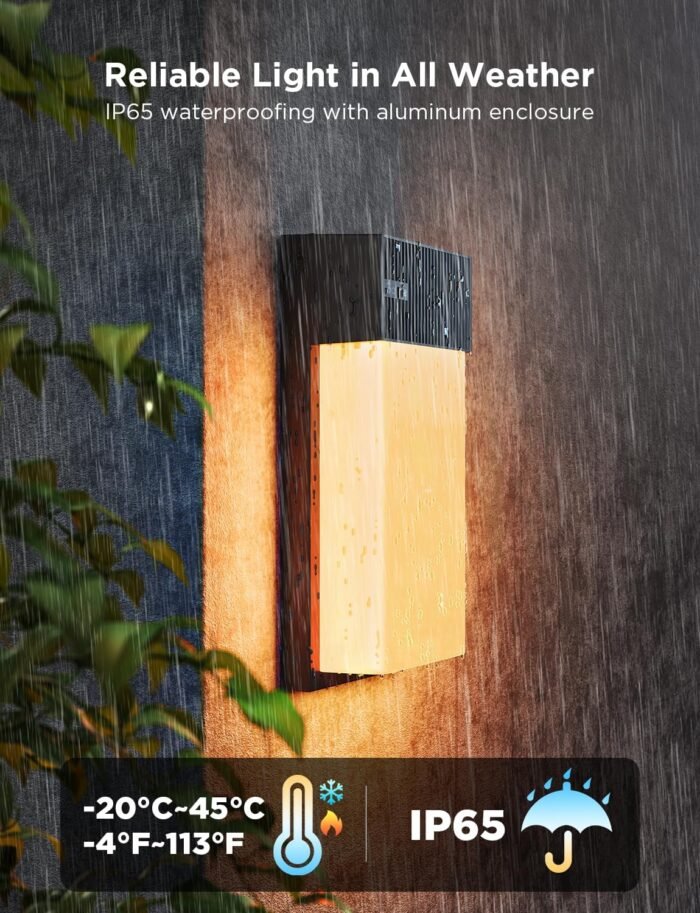 Govee Outdoor Wall Light, 1500LM Smart RGBIC Porch Lights Outdoor with 45 Scene Modes, IP65 Waterproof for Outdoor Decor, DIY Lighting Effects, Works with Alexa, Google Assistant and Matter, 2 Pack - Image 6