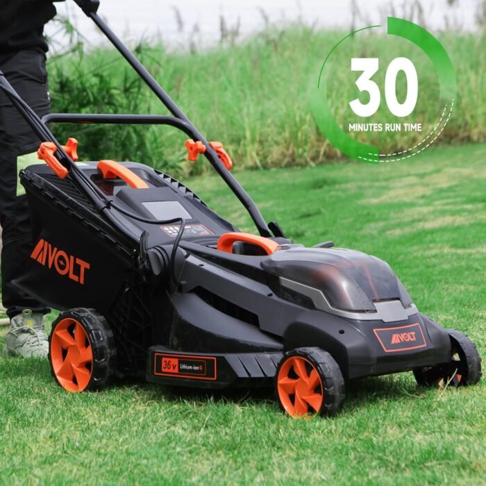 AIVOLT Cordless Lawn Mower Battery Powered 16-inch Brushless Lawn Mowers Walk-Behind Push Grass Mower with 36V 4.0Ah Battery and Charger - Image 7