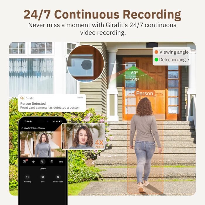 3MP 2K Window Camera,2.4GHz & 5GHz WiFi Indoor Cameras for Home Security with ChroMax Al Color Night Vision,Person & Motion Detection,24/7 Recording,Easy & Quick Install - Image 6