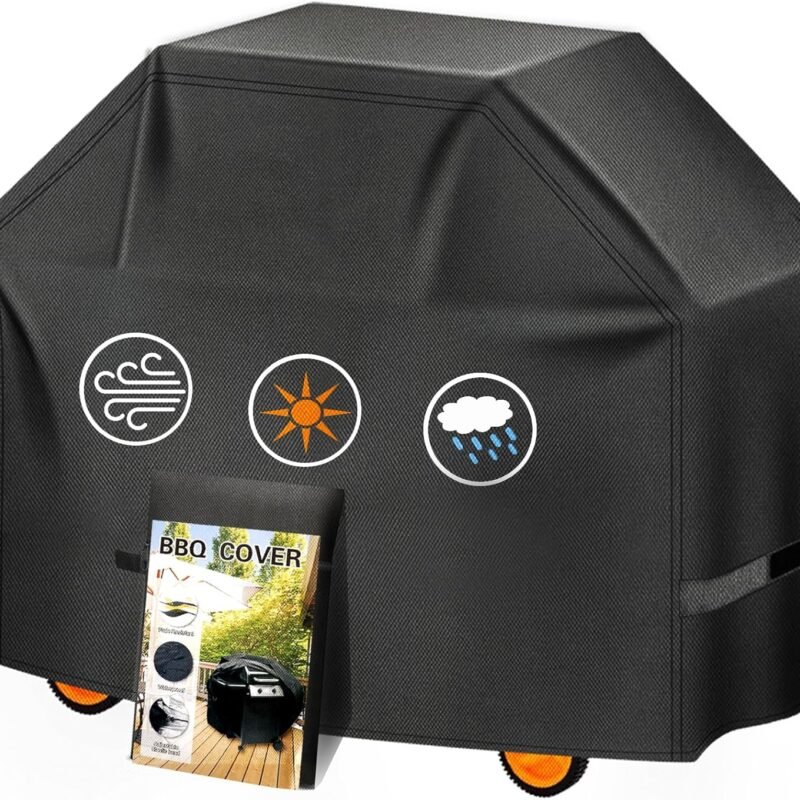 Grill Cover, 60 inch Heavy Duty BBQ Gas Grill Cover for Outdoor Grill, Charbroil Grill Cover Barbecue Waterproof for Weber Char-Broil Monument, Dyna-glo Nexgrill T-Spun Polyester