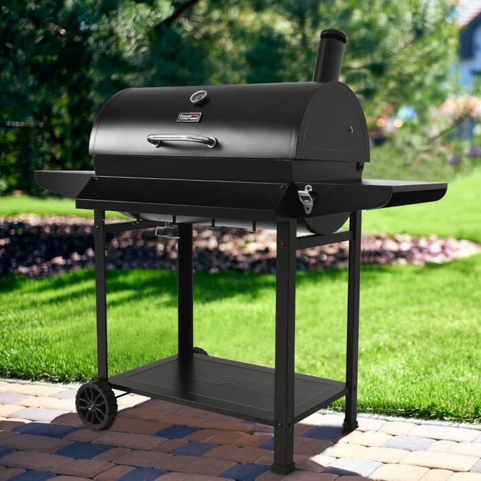Royal Gourmet CC1830T 30-Inch Barrel Charcoal Grill with Warming Rack & Front Storage Basket, Outdoor BBQ Grill with 627 sq. in. Grilling Area for Backyard Barbecue Cooking Party, Black - Image 2