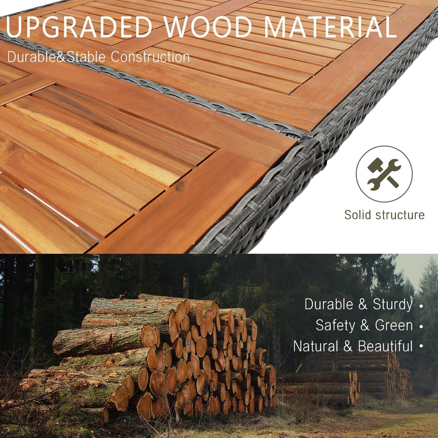 5 Piece Outdoor Patio Table and Chairs Set of 6 Outdoor Dining Set for 6 Patio Dining Sets Patio Furniture Back Yard Outdoor Furniture Set for Outside Patio Garden Poolside Deck,Grey - Image 6