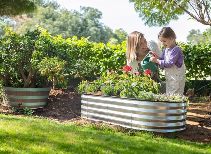 Galvanized Raised Garden Beds Outdoor // 4×2×1 ft Planter Raised Beds for Gardening, Vegetables, Flowers // Large Metal Garden Box (Silver) // Patented Tool-Free Design - Image 6