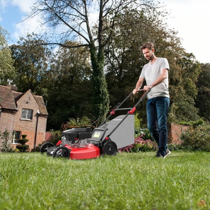 PowerSmart Gas Lawn Mower 21-inch, 144cc OHV Engine 3-in-1 Rear Bag, Mulch and Side Discharge, 6-Position Height Adjustment - Image 8