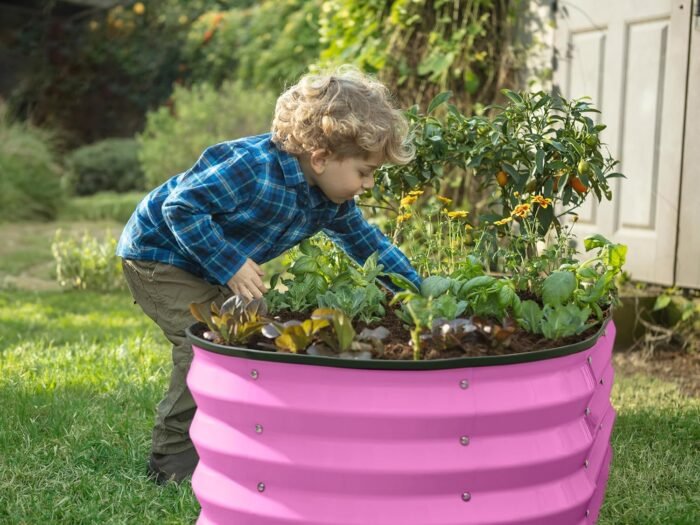 Galvanized Raised Garden Beds Outdoor // 4×2×1 ft Planter Raised Beds for Gardening, Vegetables, Flowers (Pink) // Large Metal Garden Box - Image 5
