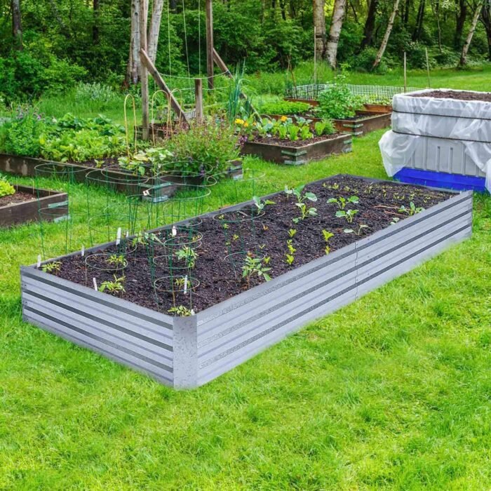 Galvanized Raised Garden Beds for Vegetables Large Metal Planter Box Steel Kit Flower Herb, 8x4x1ft - Image 5