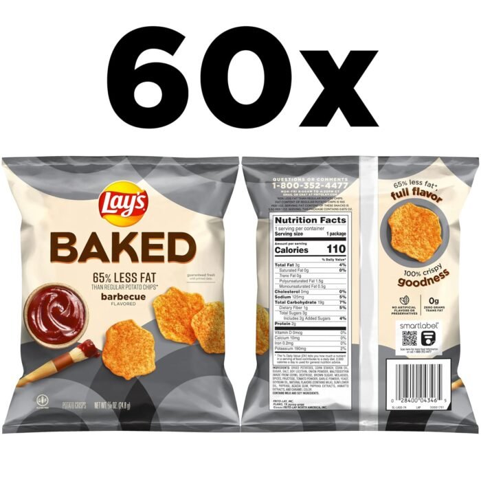 Baked, Lay's Barbecue Potato Crisps, 0.875 Ounce (Pack of 60) - Image 2