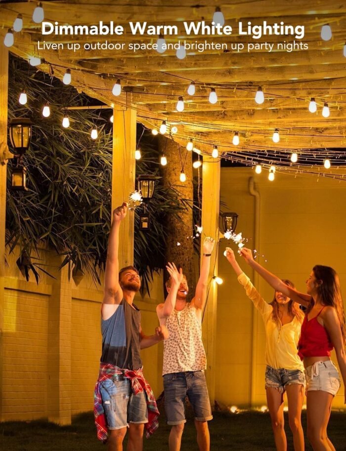 Govee Smart Outdoor String Lights H7021, RGBIC Warm White 96ft (2 Ropes of 48ft) LED Bulbs for Valentine's Day Gifts, WiFi Patio Lights Work with Alexa, Google, APP Control, IP65 Waterproof - Image 6