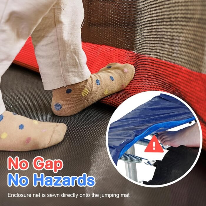 Zupapa No-Gap Design Trampoline for Kids Toddler Indoor Outdoor Small Trampolines for Baby with net Basketball Hoop for Age 2-5, 54'' 66'' - Image 3