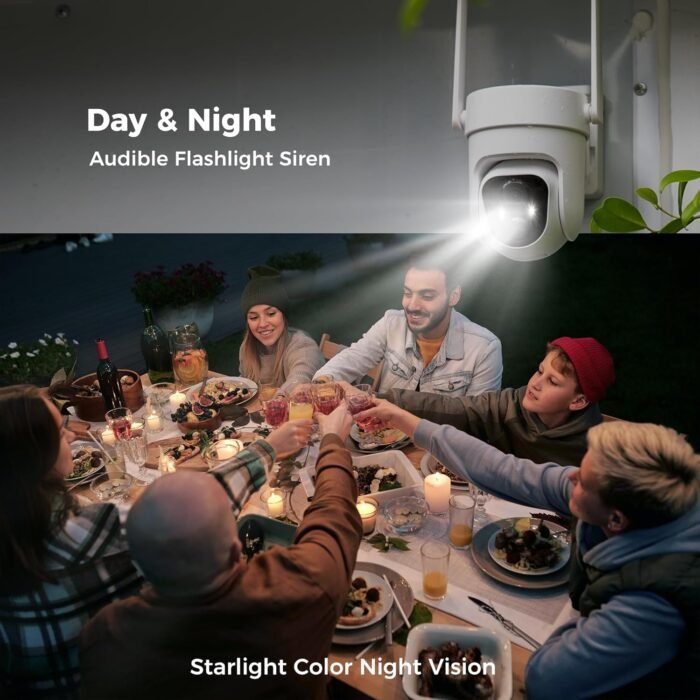 SOVMIKU 2CQ4 128GB 2K AI Solar Security Camera Wireless Outdoor, Battery Powered Cam, Color Night Vision,Two Way Audio,PIR Motion Detection, 360° View Pan/Tilt,Easy to Setup, Audible Flashlight Siren - Image 6