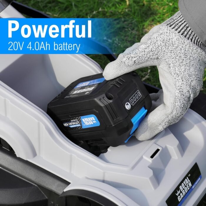 ROYAL GARDEN 13-Inch Brushless Cordless (Push) Lawn Mower 20V Max, 4.0Ah Battery and Charger Included - Image 5