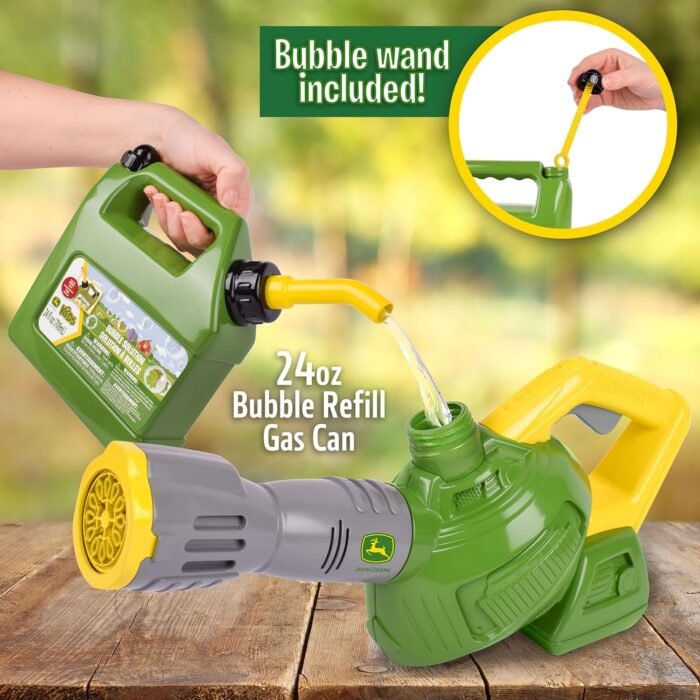 John Deere Bubble Leaf Blower Toy for Kids Includes 24oz Bubble Refill Gas Can, Outdoor Bubble Machine for Kids, Easy to Use, Outdoor Play, Great Gift Toddler 3+ - Image 5